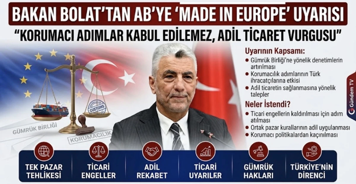 BAKAN BOLAT&rsquo;TAN AB&rsquo;YE &lsquo;MADE IN EUROPE&rsquo; UYARISI 