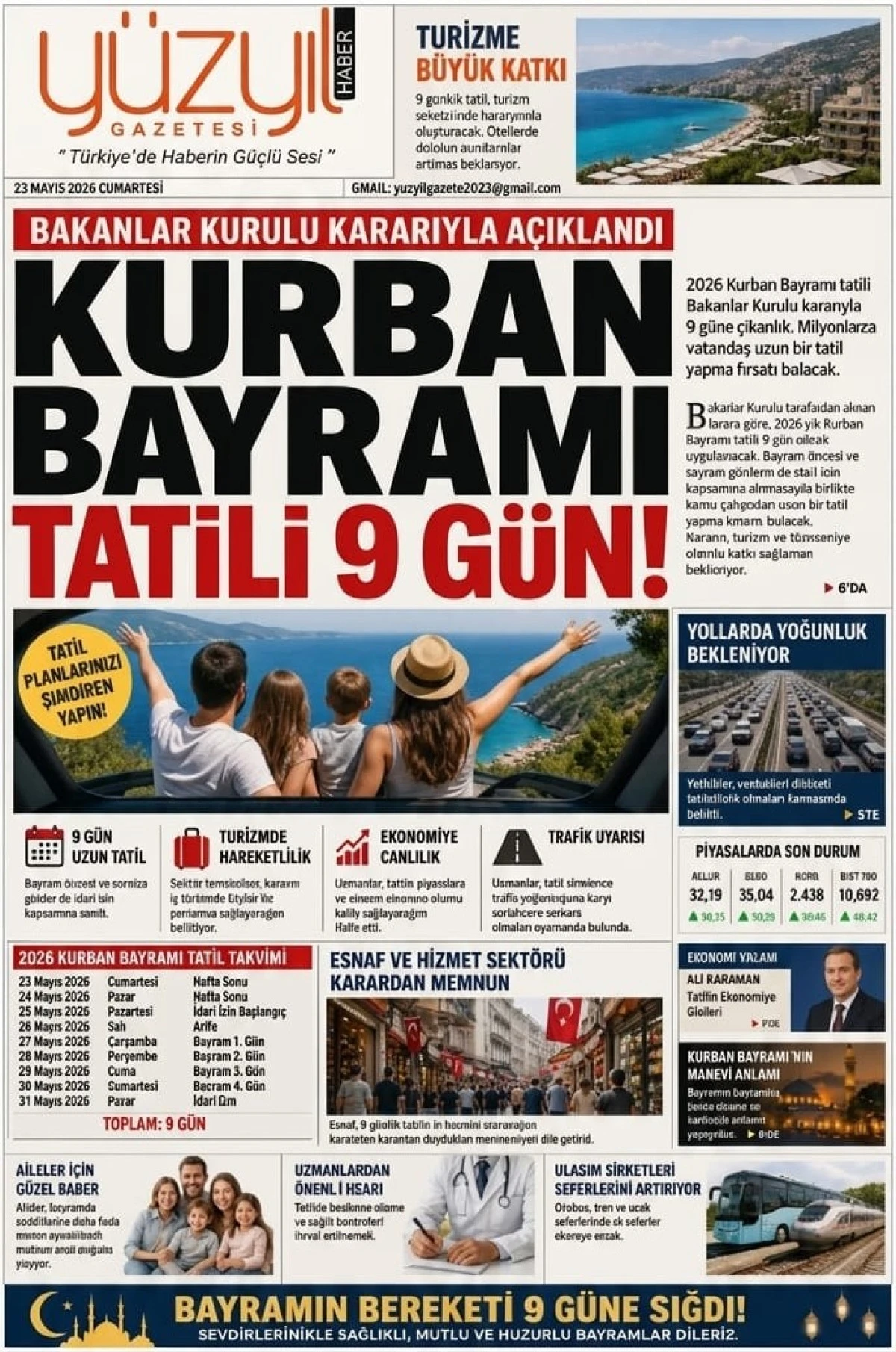 &ldquo;Bayramın Bereketi 9 G&uuml;ne Sığdı!&rdquo;