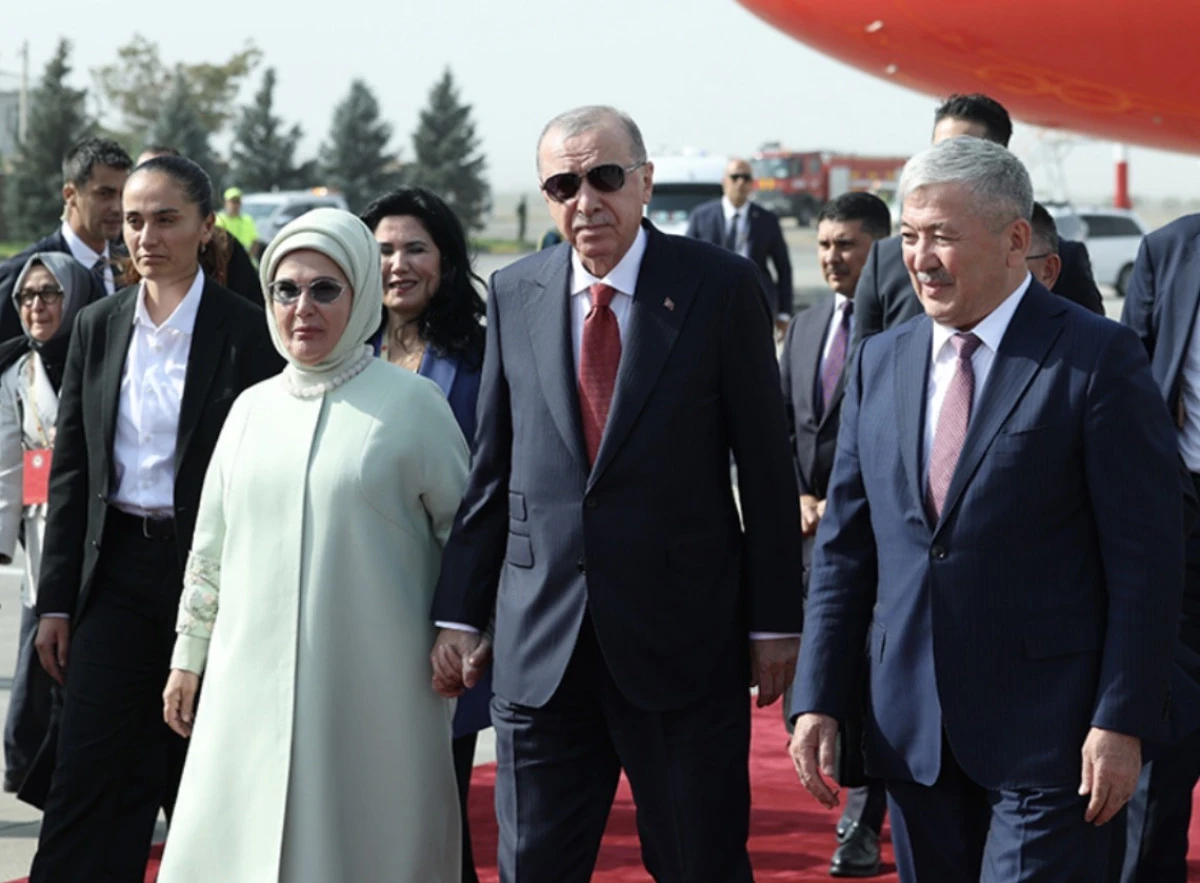 Cumhurbaşkanı Erdoğan Bişkek&rsquo;te Karşılandı