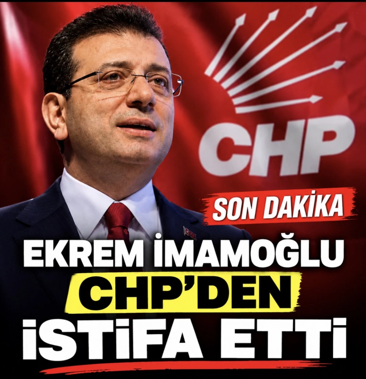 Ekrem İmamoğlu CHP&rsquo;den İstifa Etti; Yeni Yol A&ccedil;ıyoruz