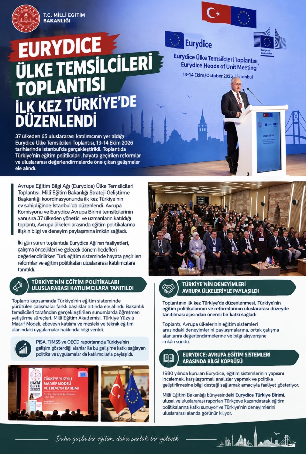 EURYDICE &Uuml;LKE TEMSİLCİLERİ TOPLANTISI İLK KEZ T&Uuml;RKİYE&rsquo;DE D&Uuml;ZENLENDİ 