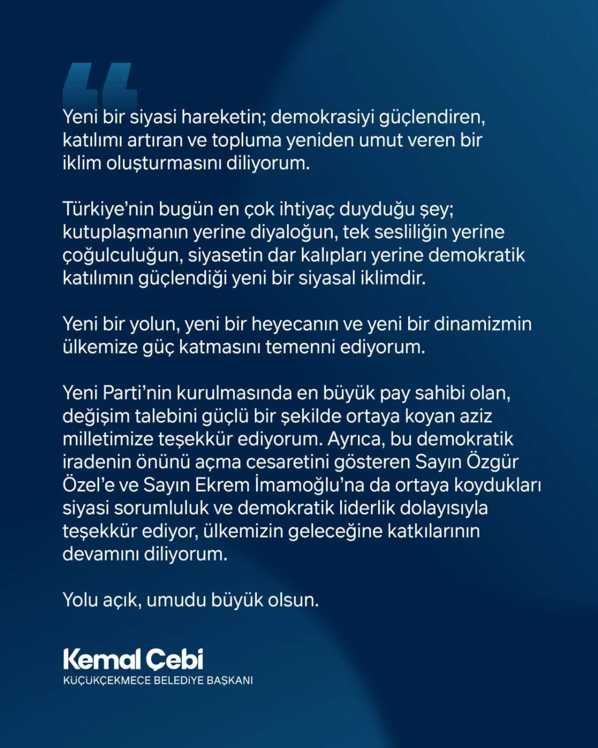 Kemal &Ccedil;ebi'den G&uuml;ndeme Dair A&ccedil;ıklama!