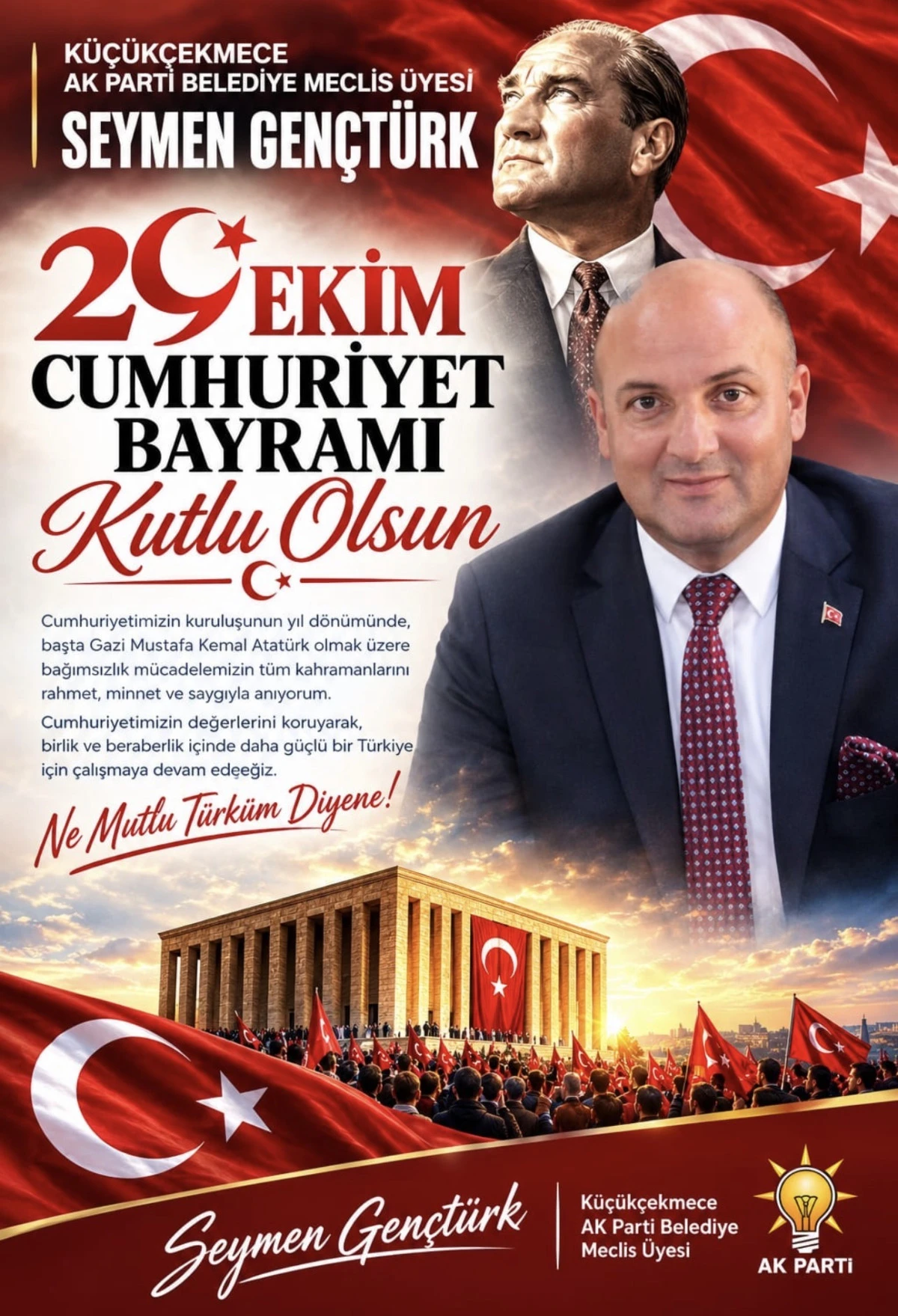 SEYMEN GEN&Ccedil;T&Uuml;RK&rsquo;TEN 29 EKİM CUMHURİYET BAYRAMI MESAJI 